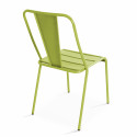 Ensemble table carrée inclinable 70 x 70 cm et 2 chaises en métal