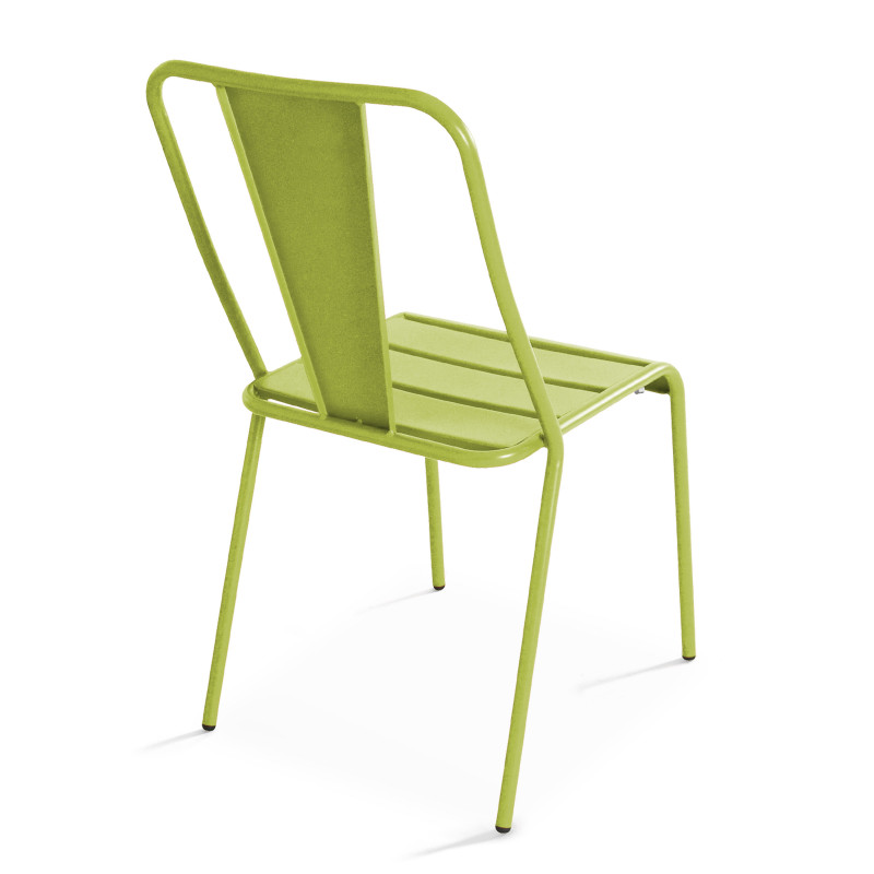 Ensemble table carrée inclinable 70 x 70 cm et 2 chaises en métal