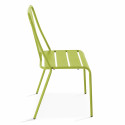 Ensemble table carrée inclinable 70 x 70 cm et 2 chaises en métal