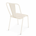 Ensemble table carrée inclinable 70 x 70 cm et 2 chaises en métal