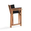 Lot de 2 chaises pliantes en bois d'eucalyptus + textilène