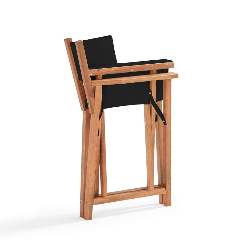 Lot de 2 chaises pliantes en bois d'eucalyptus + textilène