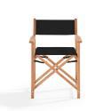 Lot de 2 chaises pliantes en bois d'eucalyptus + textilène
