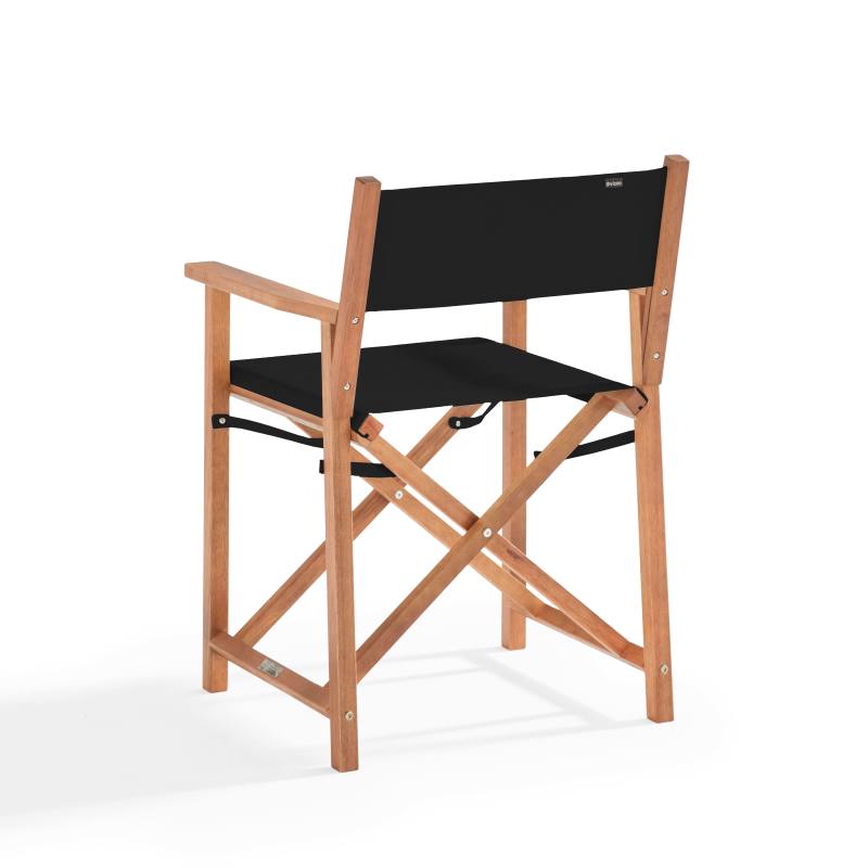 Lot de 2 chaises pliantes en bois d'eucalyptus + textilène