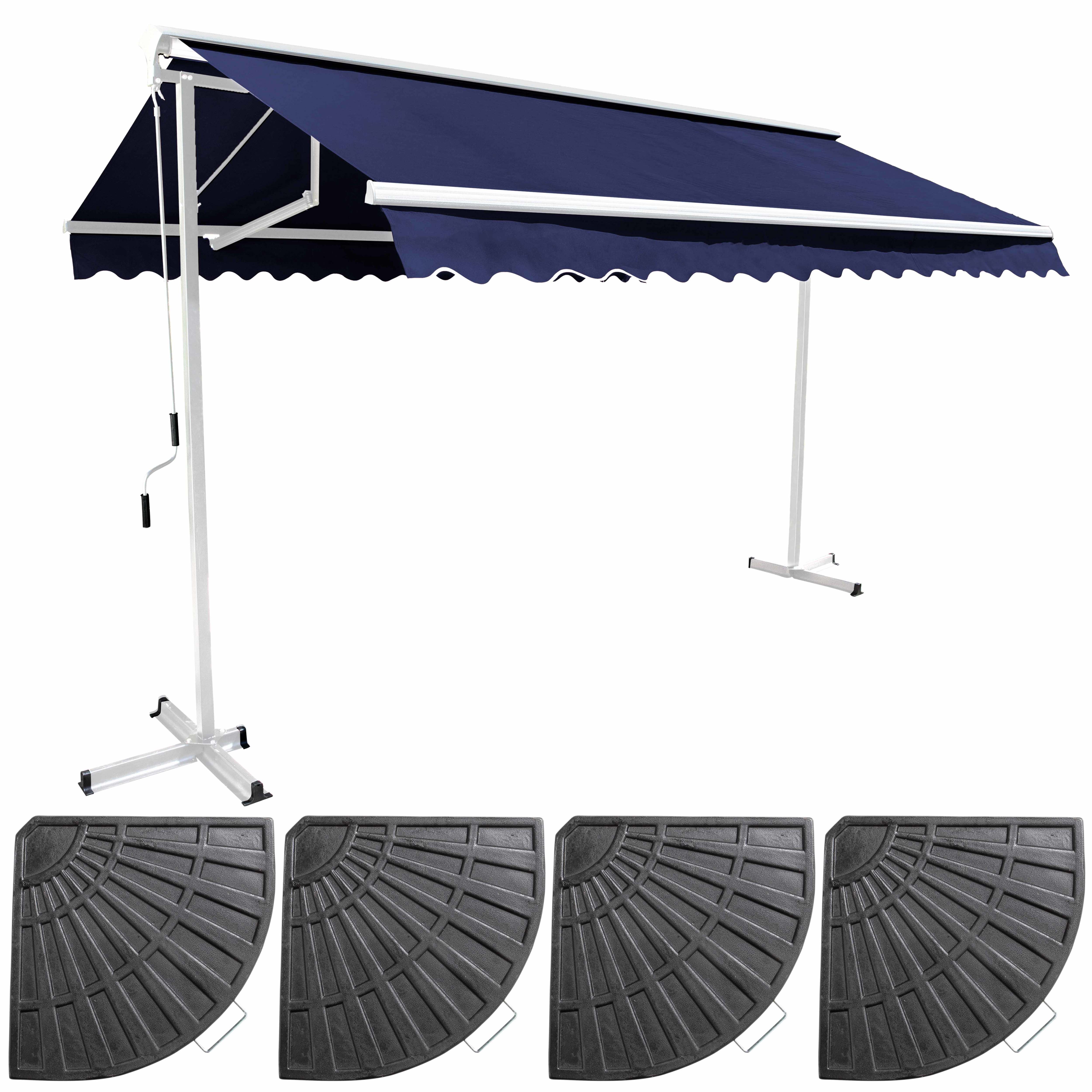 Store double pente 3 x 3 m et 4 dalles lestées - Store double pente 3 x 3 m + 4 dalles lestées