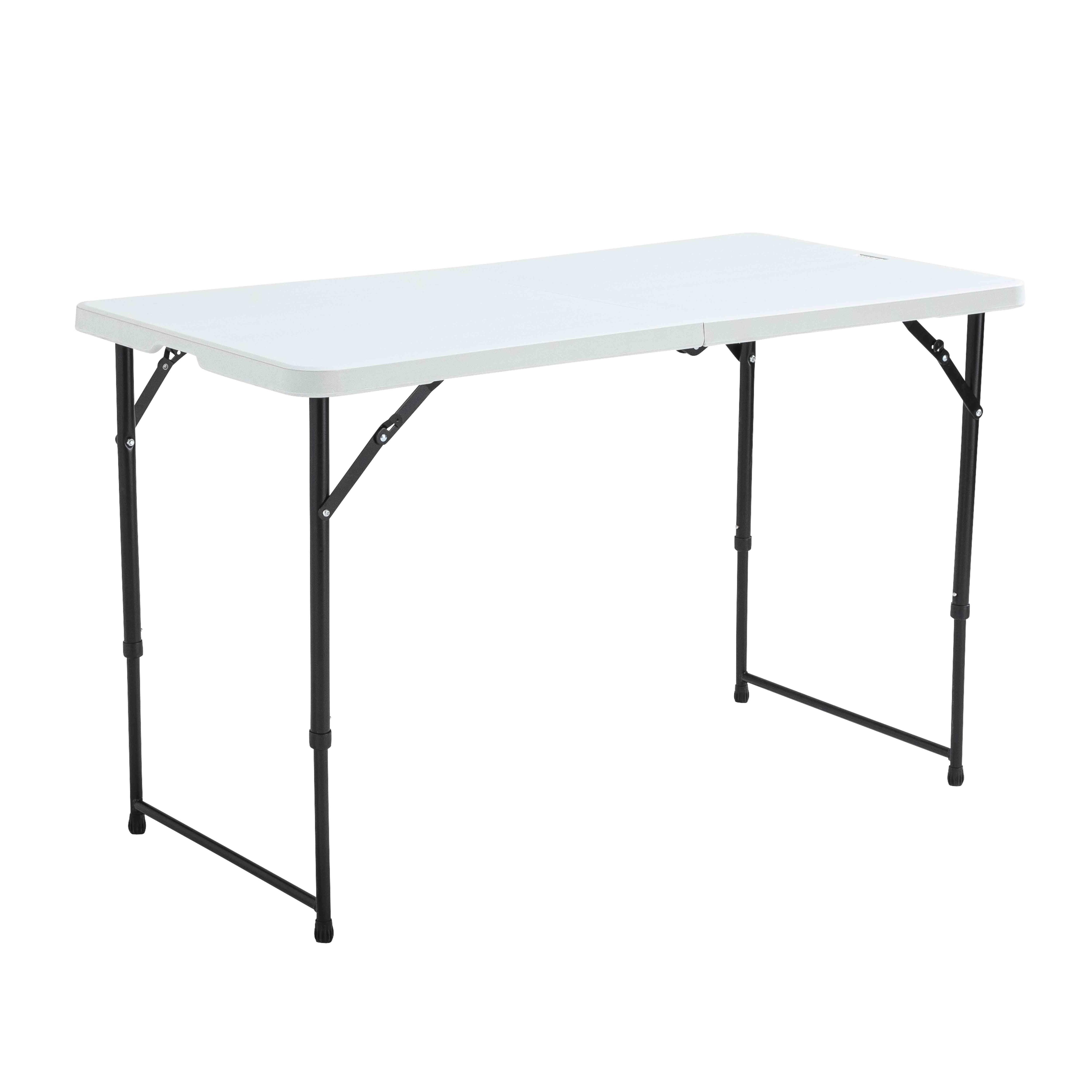 Table pliante 122x61 cm en plastique PEHD 4 places format valise