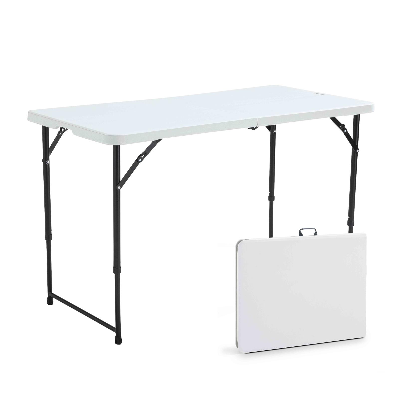 Table pliante 122cm avec plateau en PEHD + pieds en acier
