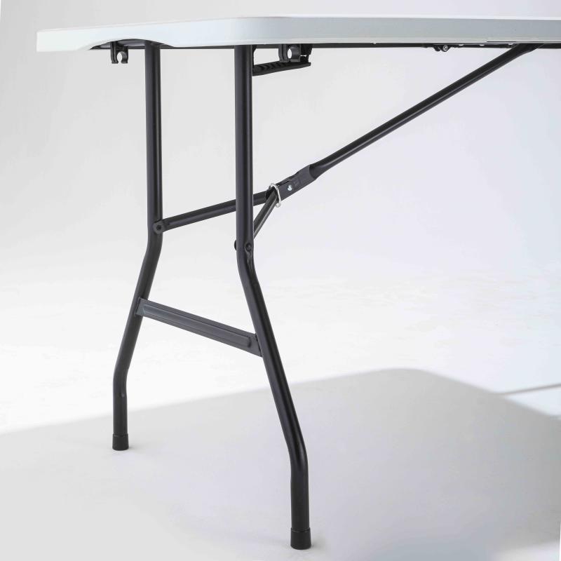 Table pliante 6 places en PEHD blanc et acier robuste
