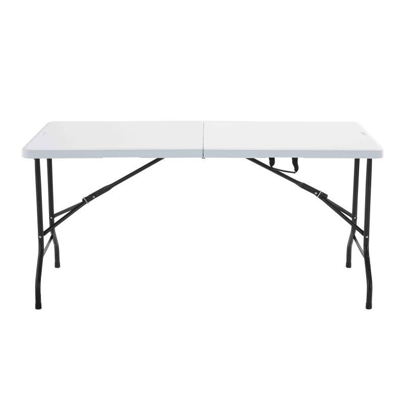 Table pliante 6 places en PEHD blanc et acier robuste
