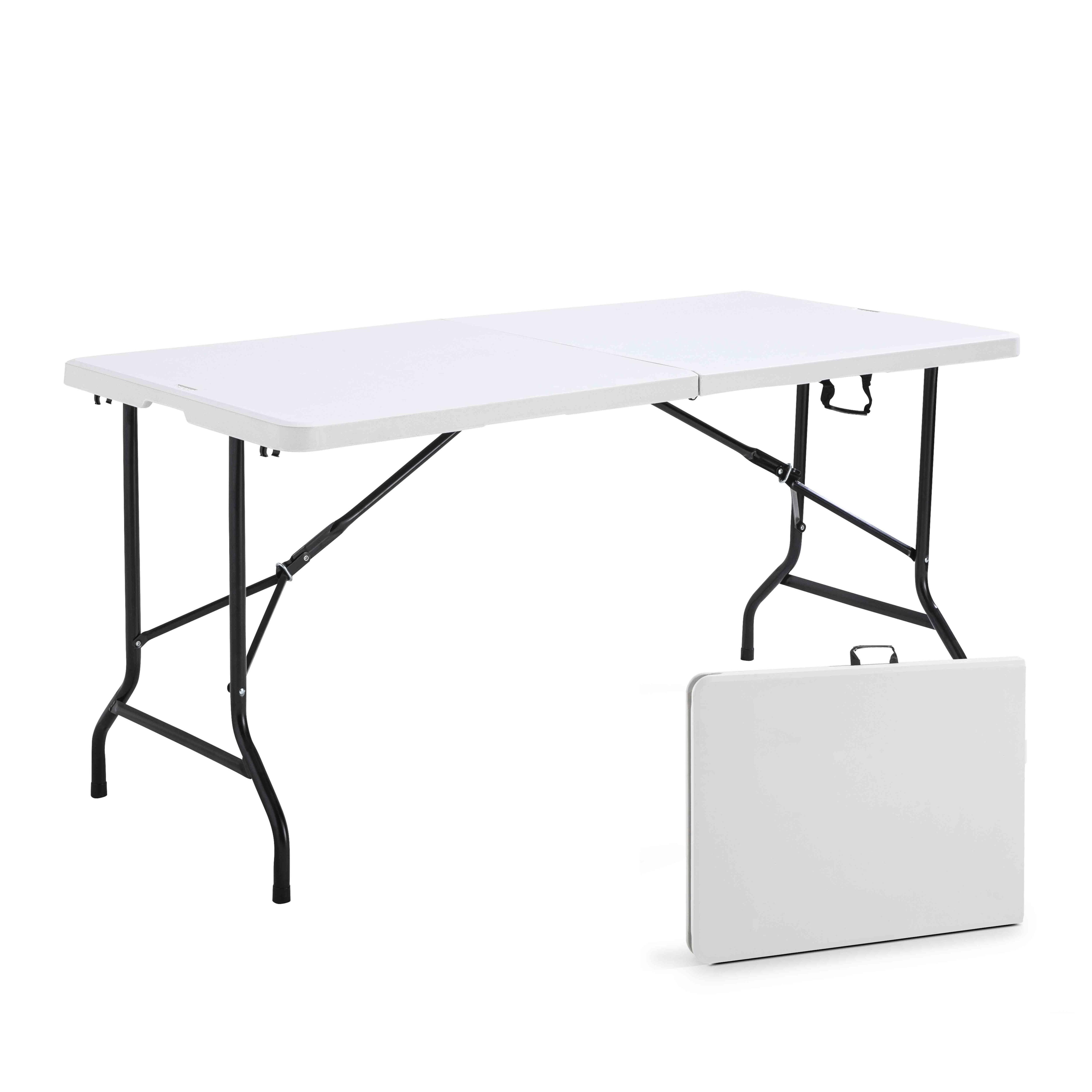 Table pliante 162x72 cm en plastique PEHD 6 places format valise
