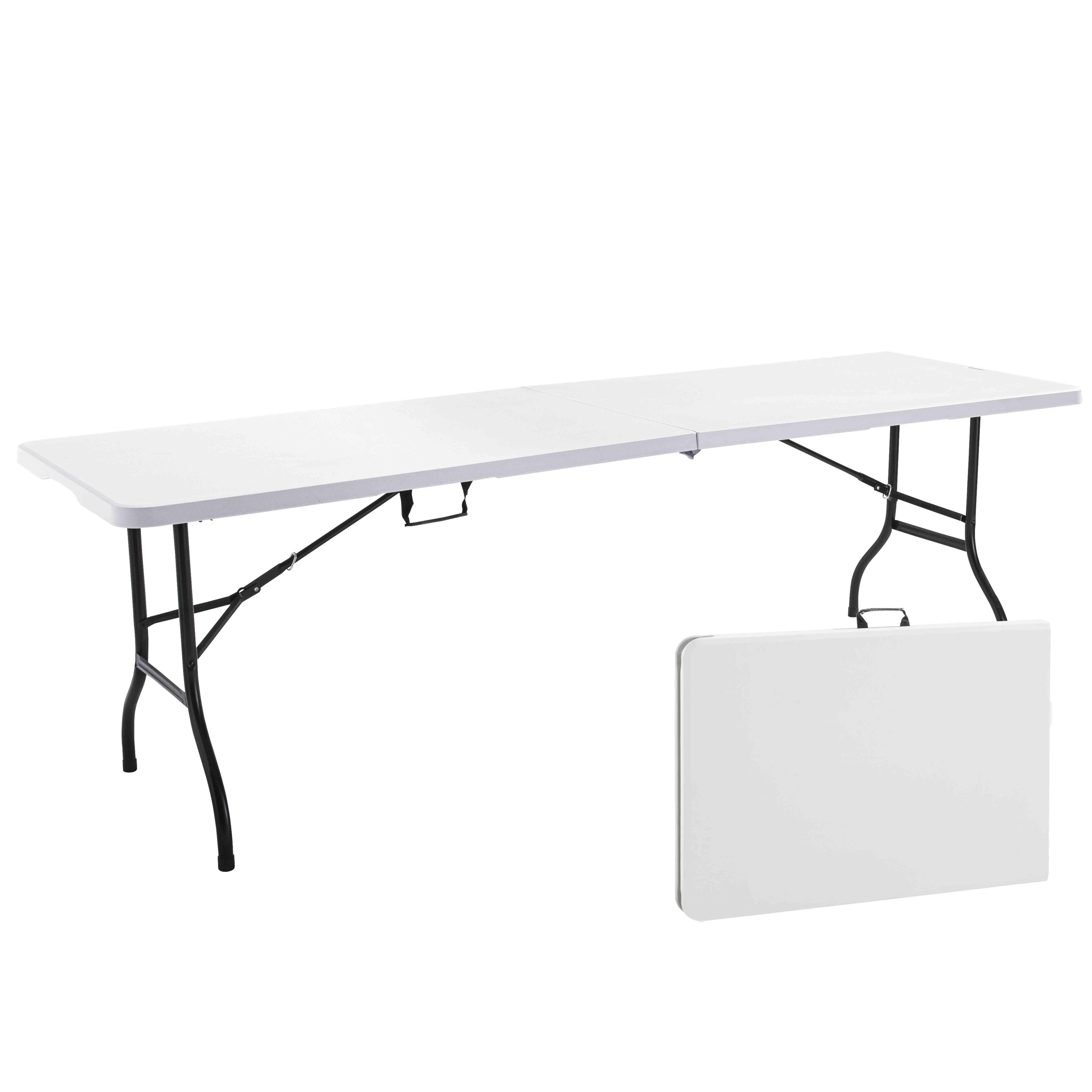 Table pliante 244x76 cm en plastique PEHD 12 places format valise