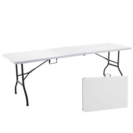 Table pliante rectangulaire 183cm (blanc) / 8 personnes - Table pliante - Table  pliante polyéthylène