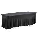 Nappe housse noire élastique pour table 244cm