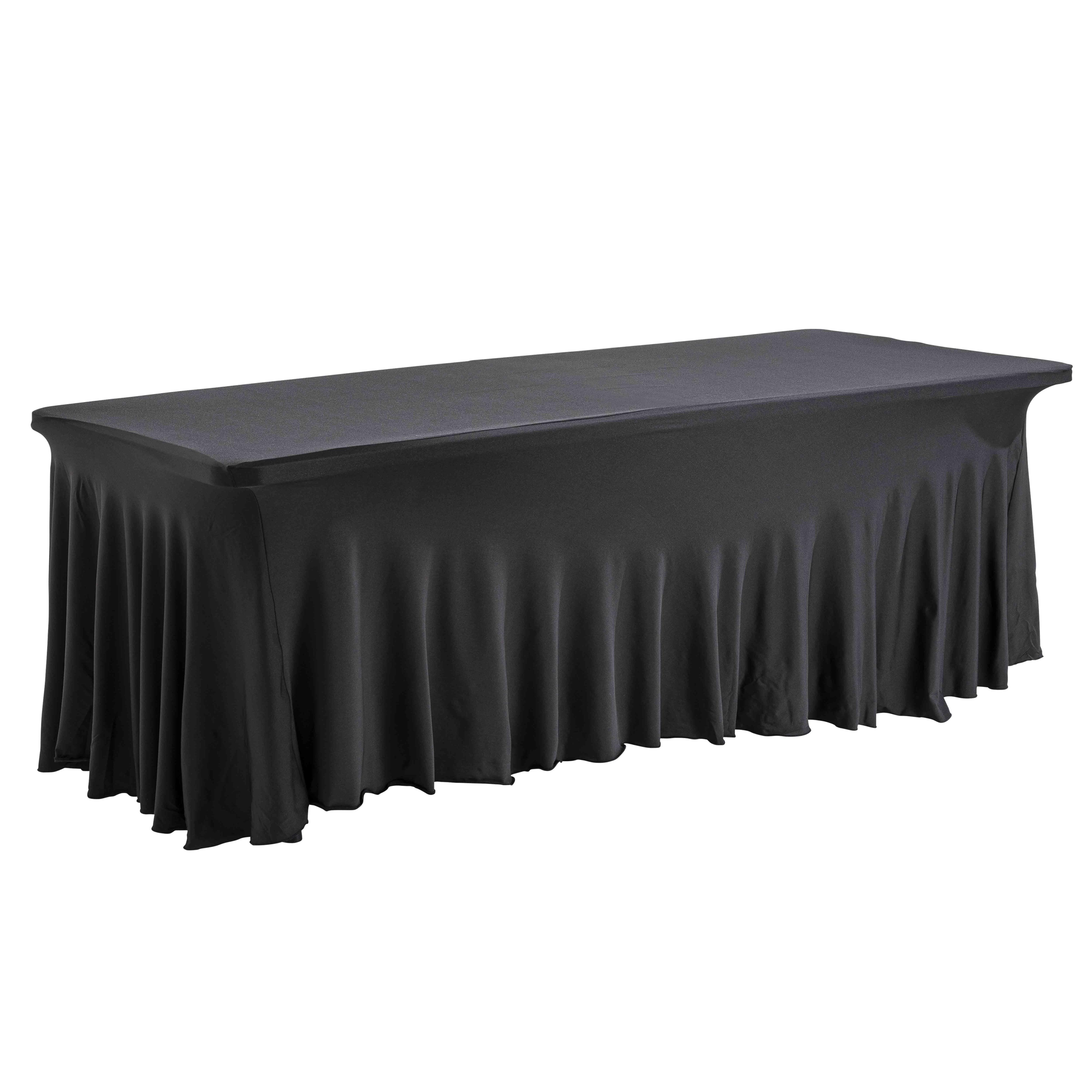 Nappe housse noire élastique pour table 244cm - Elasthanne