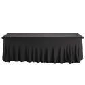 Nappe housse noire élastique pour table 244cm