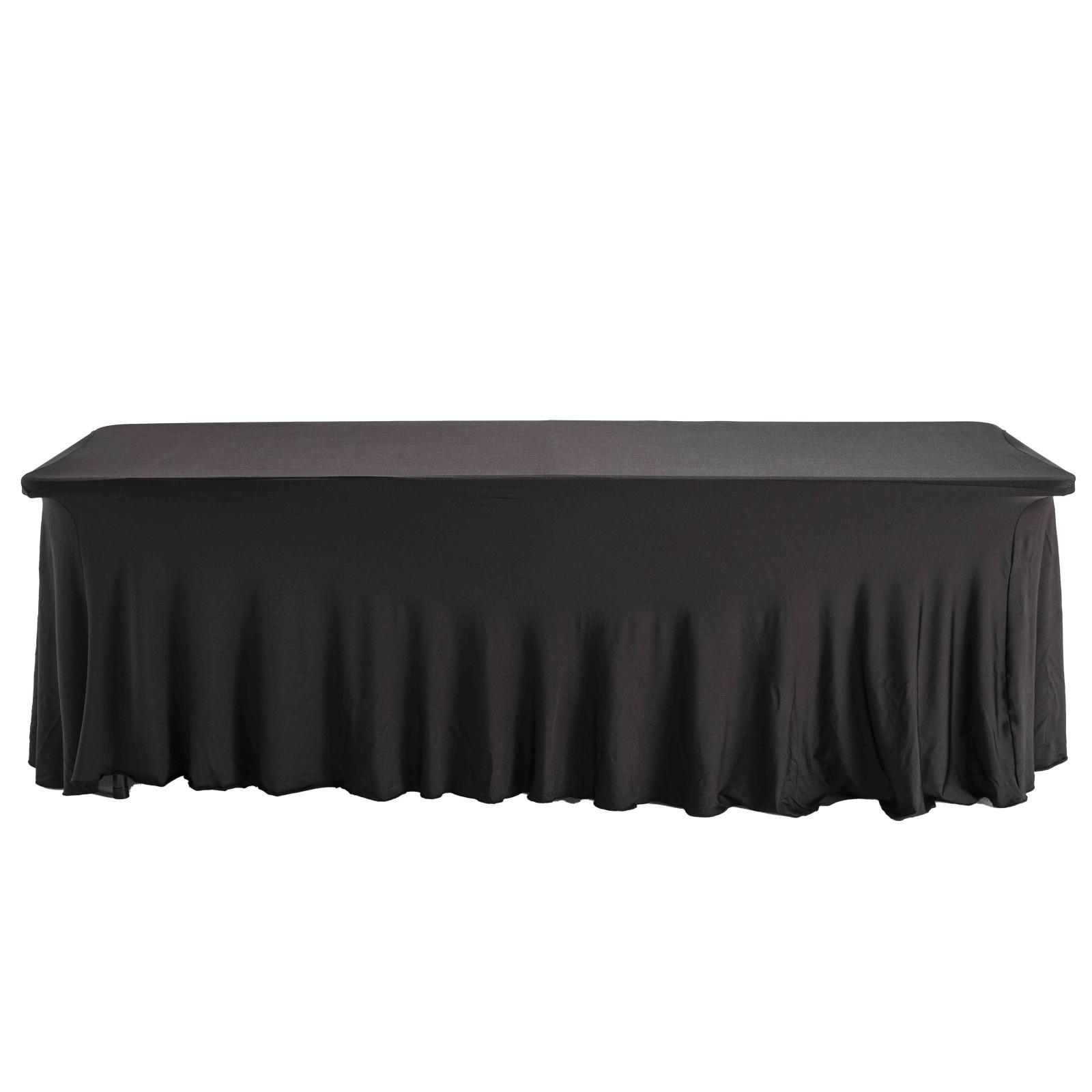 Nappe housse noire élastique pour table 244cm