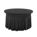 Nappe housse élastique pour table ronde 150cm noire