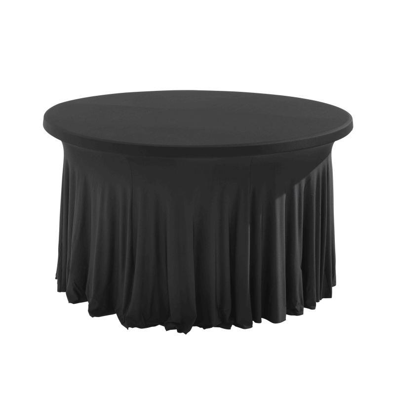 Nappe noire élastique pour table pliante de 8 places