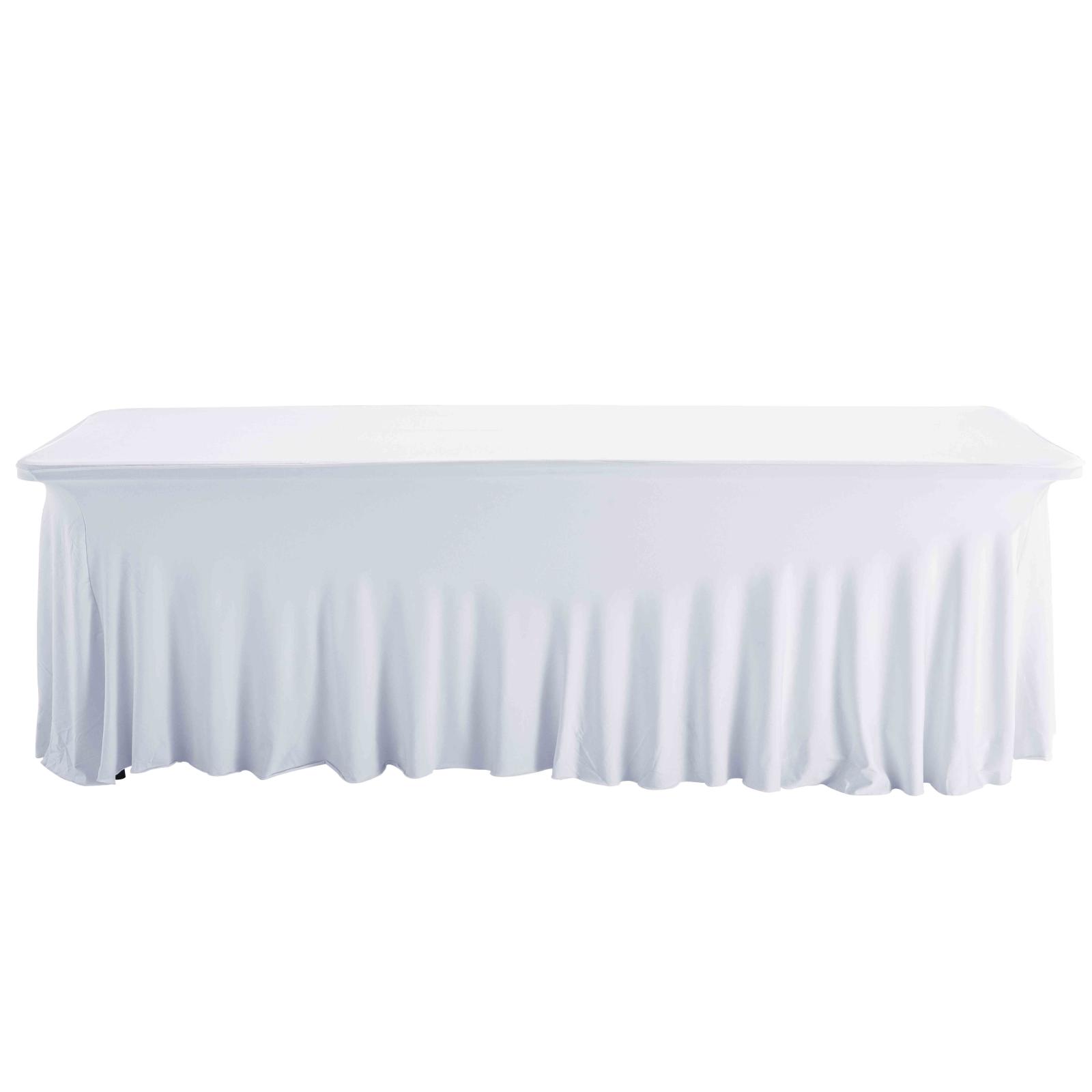 Nappe housse élastique pour table 244cm blanche