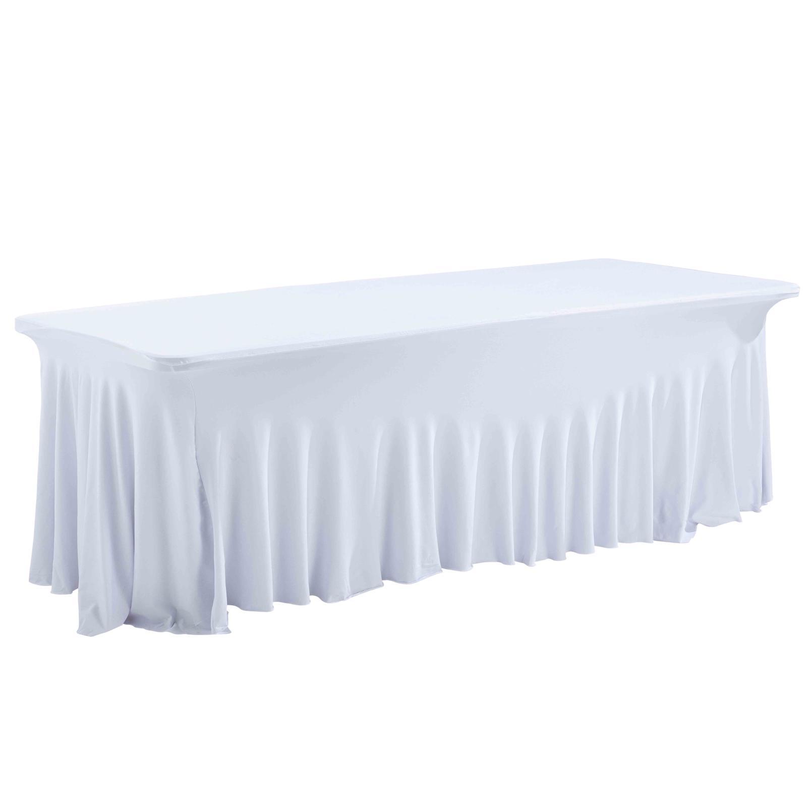 Nappe housse élastique pour table 244cm blanche