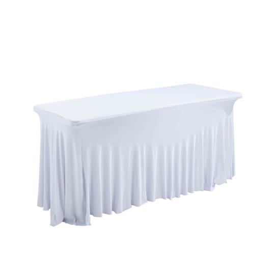 Nappe housse élastique pour table 162cm blanche