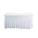 Nappe housse élastique pour table 162cm blanche