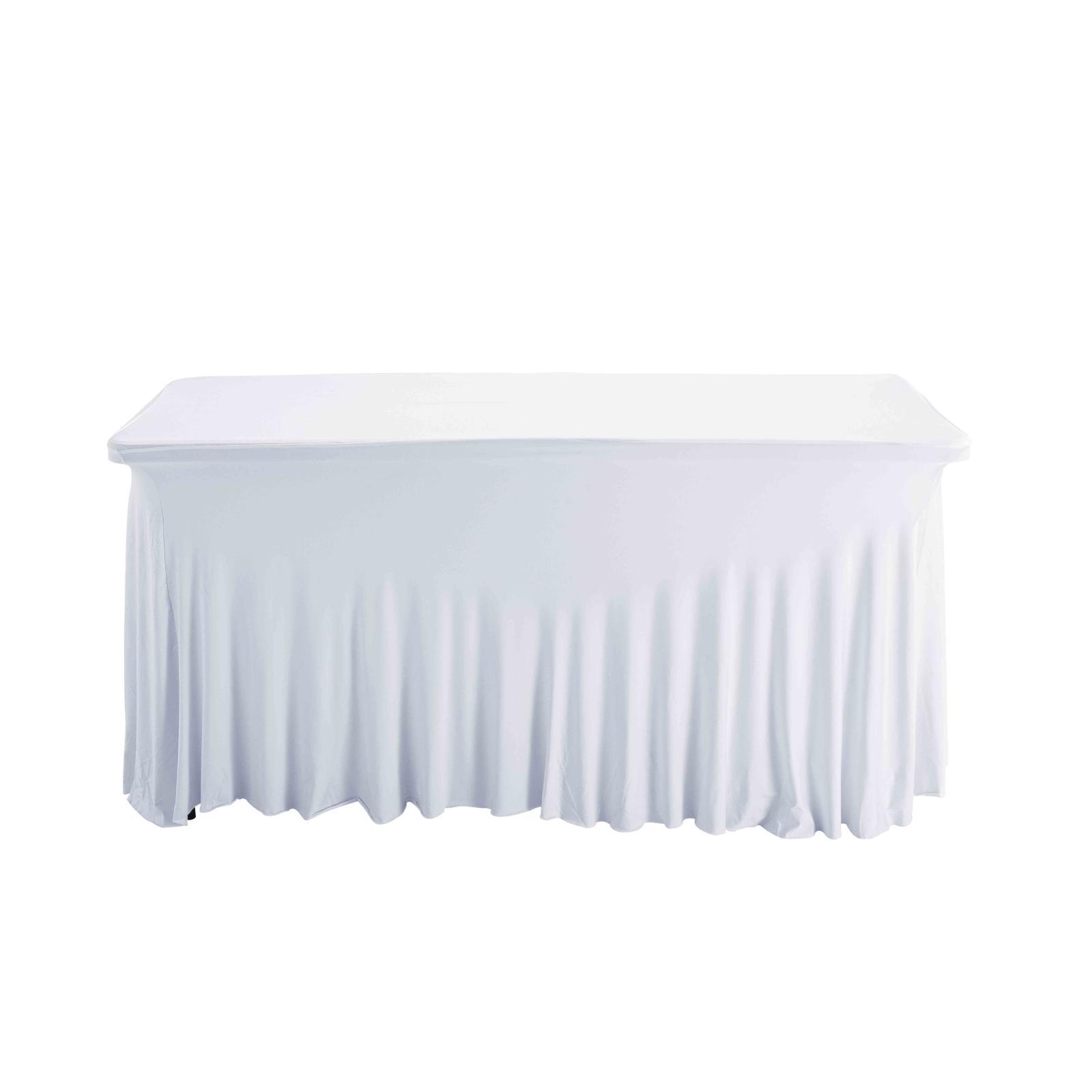 Nappe housse élastique pour table 162cm blanche