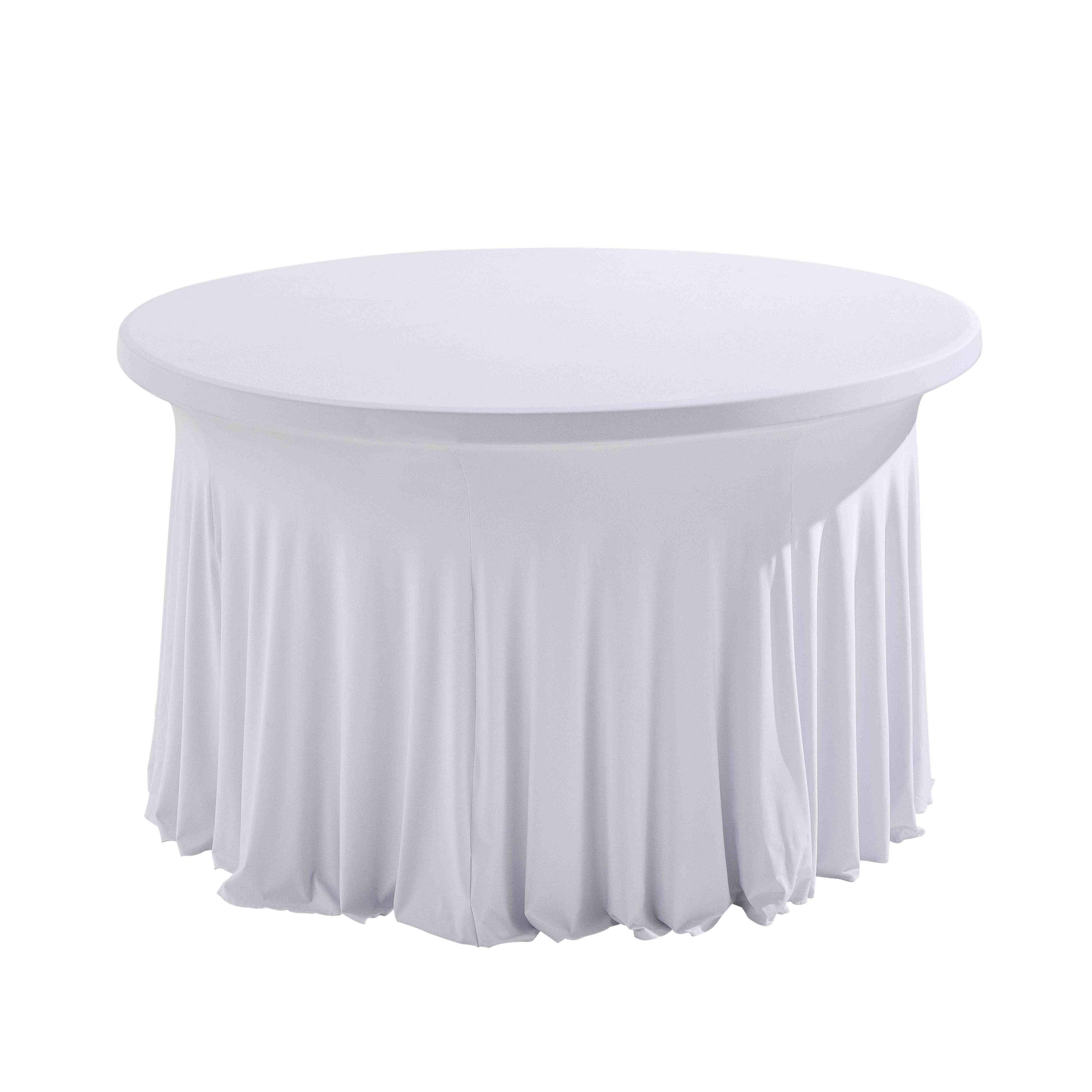 Lot De 4 Nappes Rondes En élasthanne De 1,5 M - 152,4 Cm