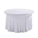 Nappe housse élastique pour table ronde 150cm blanche