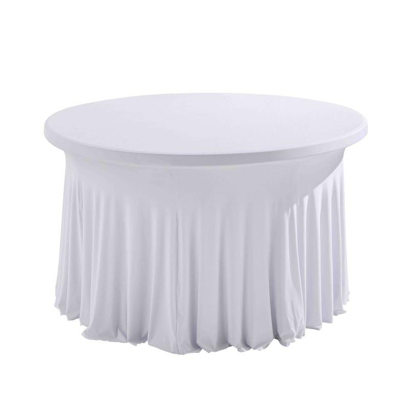 Nappe housse élastique pour table ronde 150cm blanche