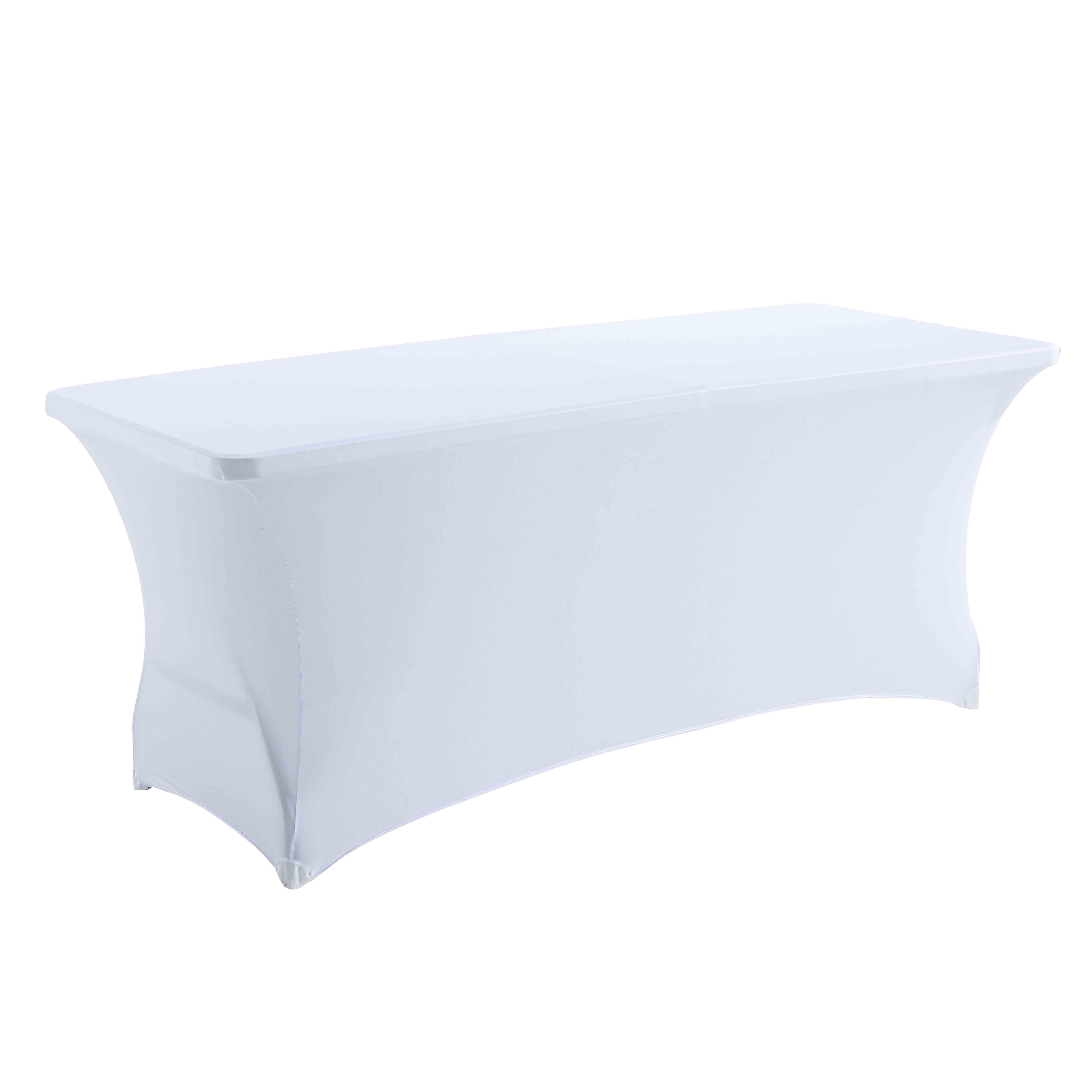Nappe housse pour table pliante 180cm blanche - Elasthanne