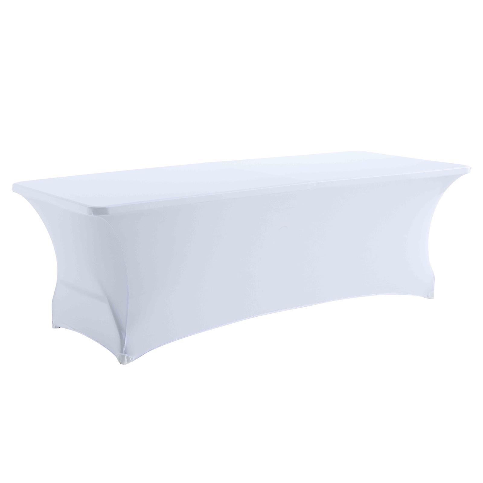 Housse élastique blanche de 244 cm pour table pliante
