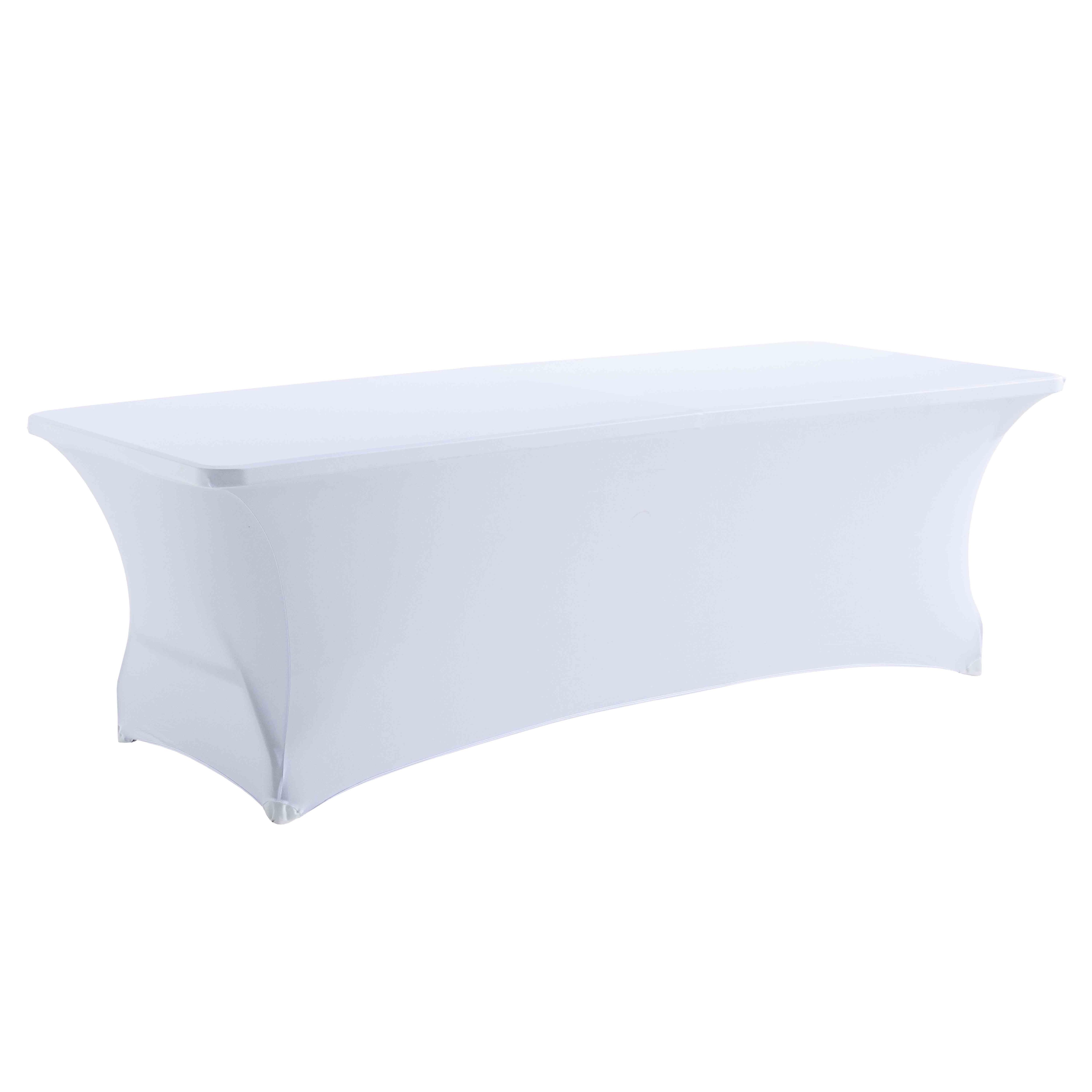 Nappe housse élastique pour table pliante 244cm blanche - Elasthanne
