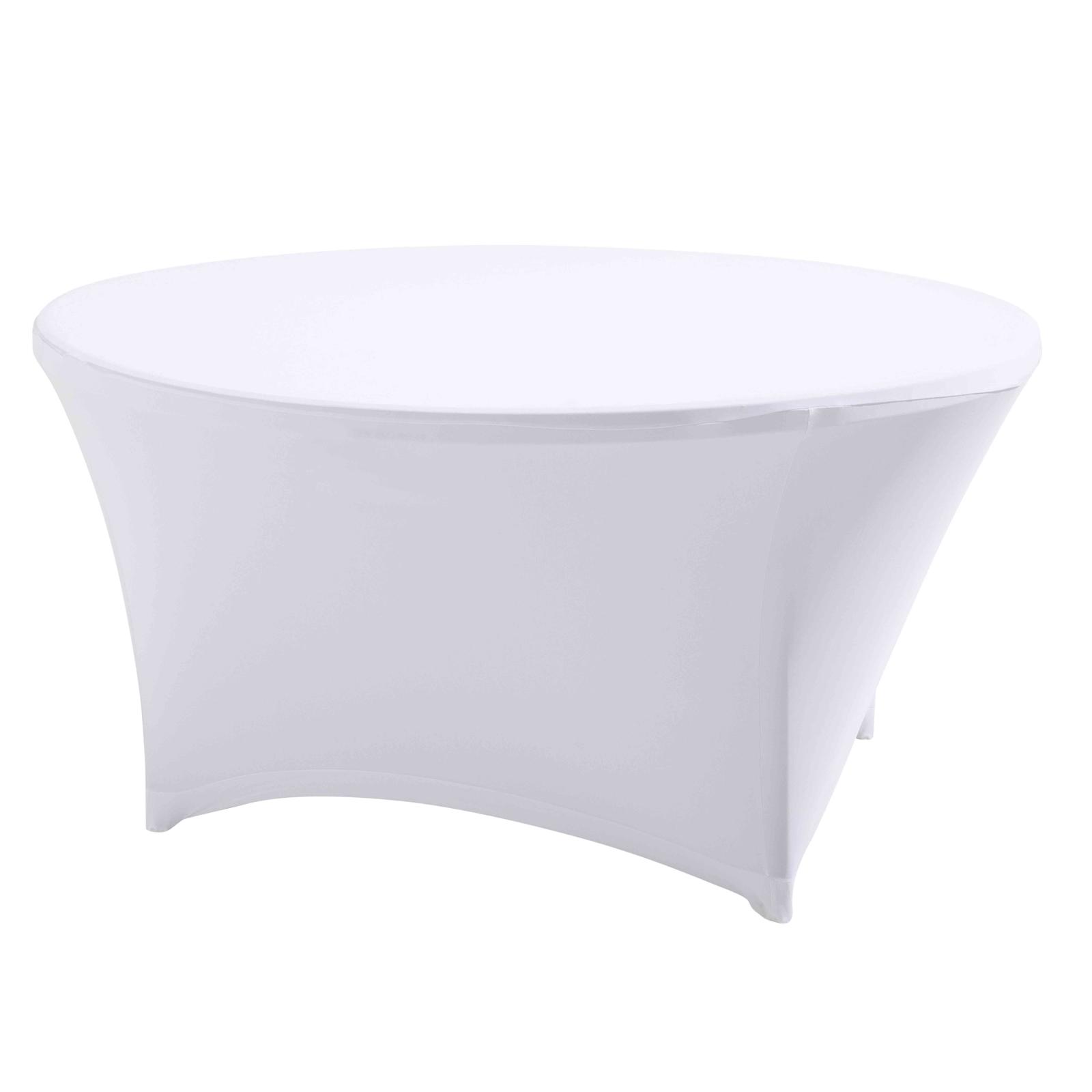 Nappe housse élastique pour table ronde 180cm blanche