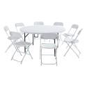 Table ronde et chaises pliantes 8 places 150cm PEHD