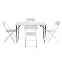 Table et chaises pliantes  4 places 122cm PEHD