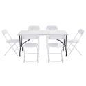 Table et chaises pliantes 162cm 6 places PEHD