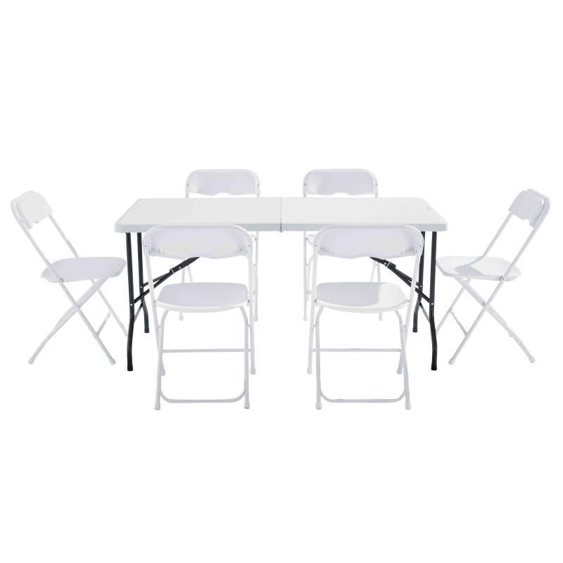 Table et chaises pliantes 162cm 6 places PEHD