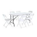 Table et chaises pliantes 162cm 6 places PEHD