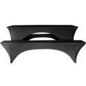 Nappe housse pour table et bancs pliants en bois 10 places noire