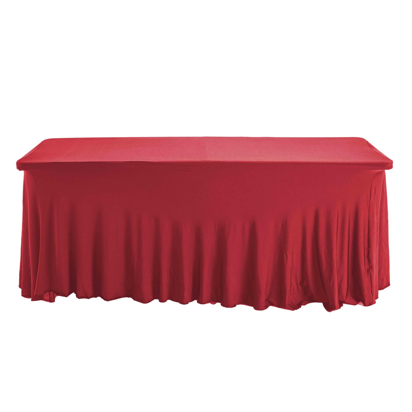 Nappe élastique rouge pour table de réception de 180 cm