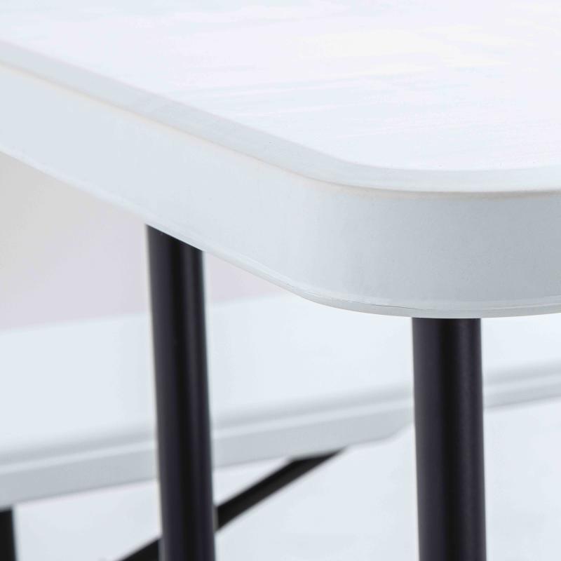 Table pliante rectangulaire 183cm (blanc) / 8 personnes - Table