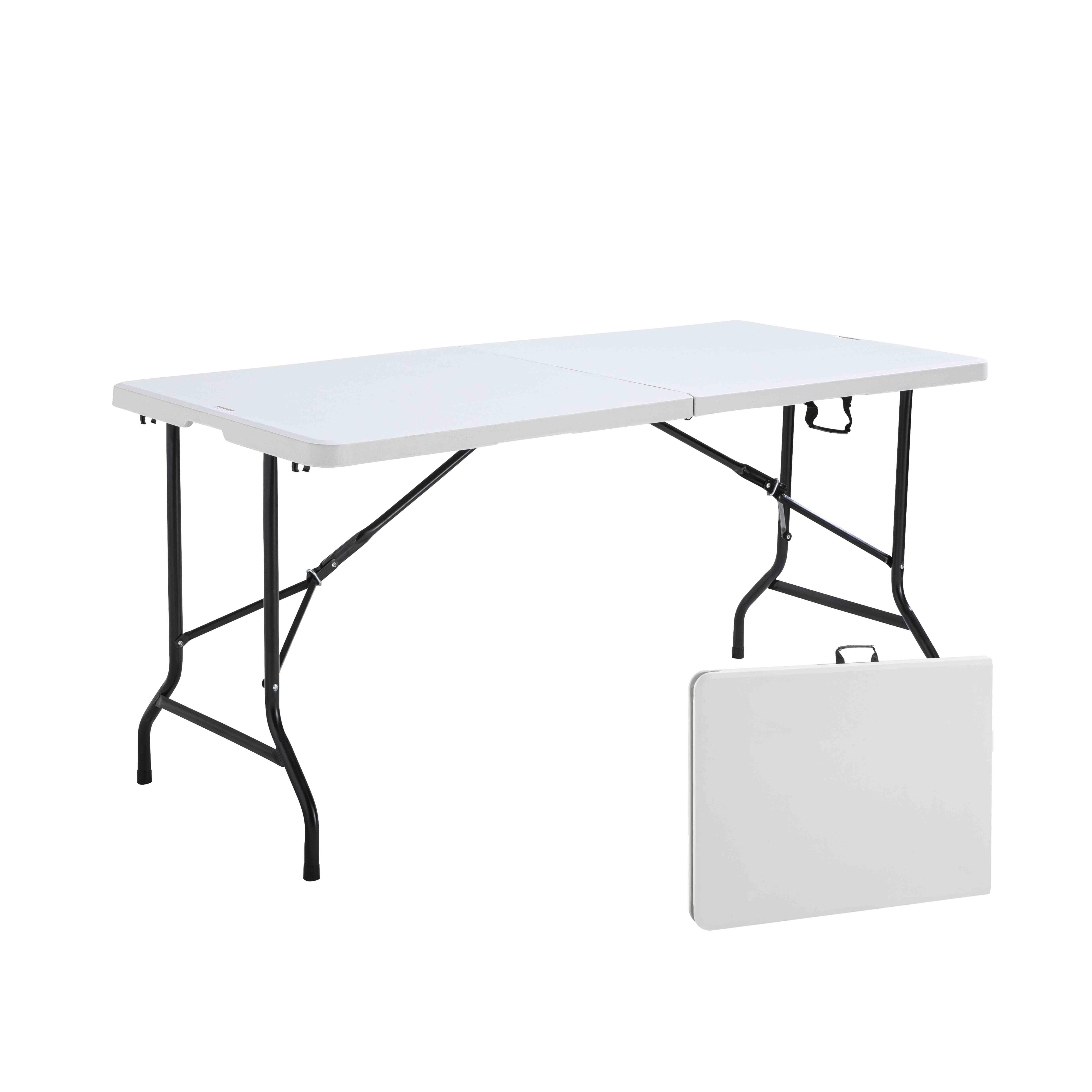 Table pliante 152x70 cm en plastique PEHD 6 places format valise