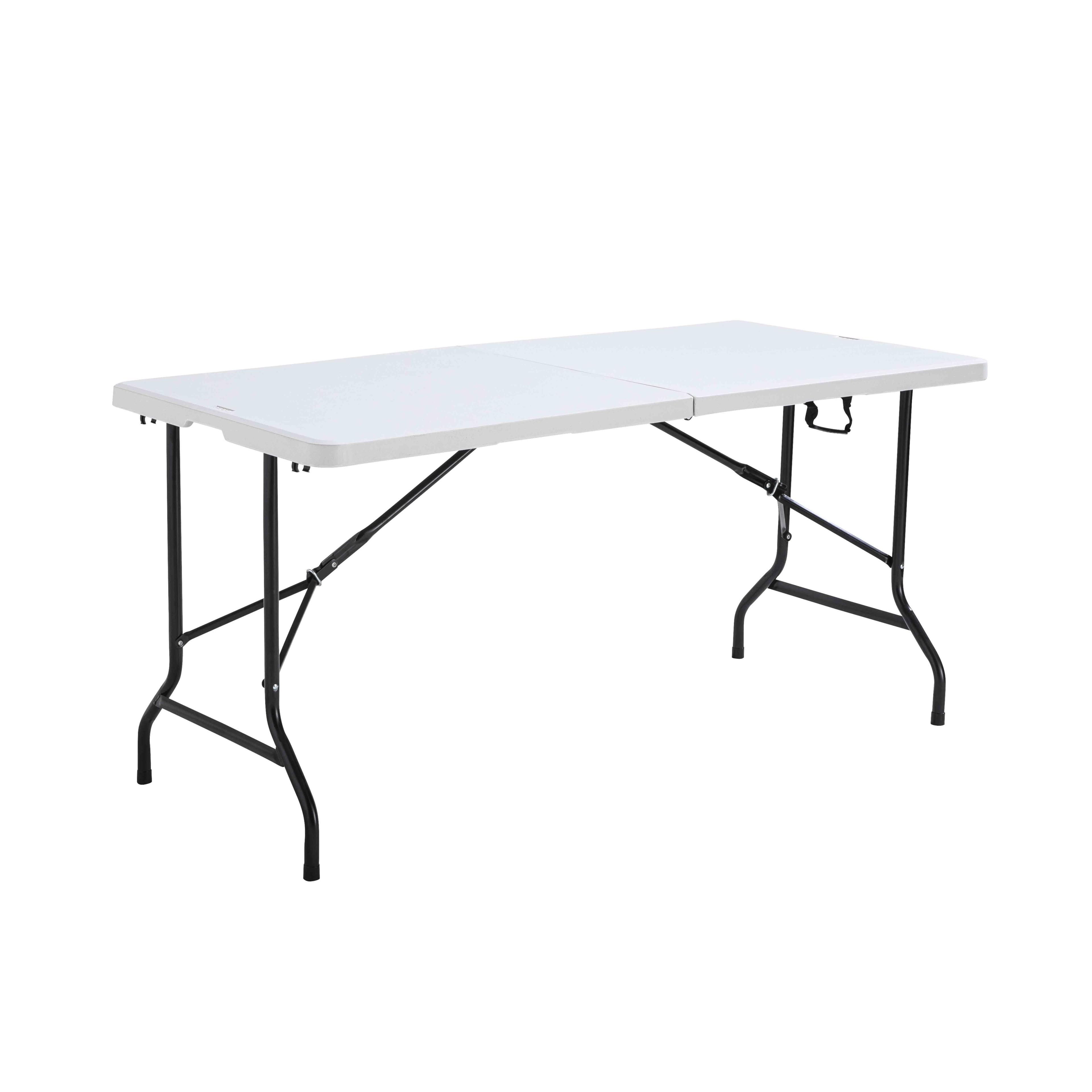 Table pliante - 150 cm - 6 personnes - revetement en poudre en tubes  d'acier - Conforama