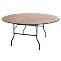Table pliante ronde en bois 10 places 170cm