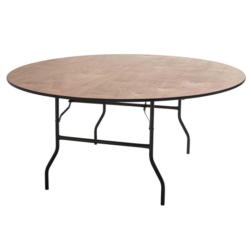 Table ronde 10 places en bois et pieds pliants en acier | Mobeventpro