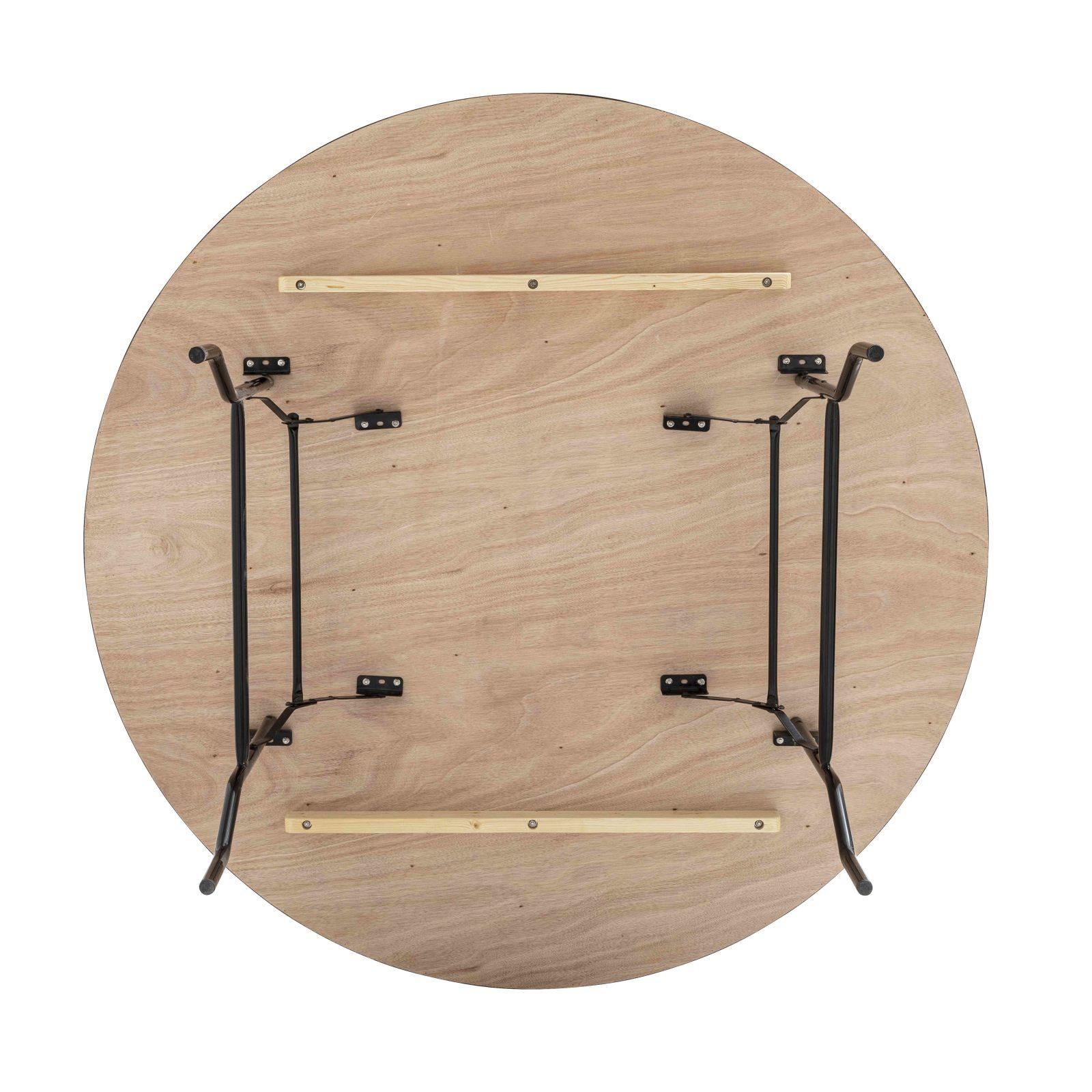 Table pliante ronde en bois 10 places 170cm Table pliante ronde en bois 10 places 170cm