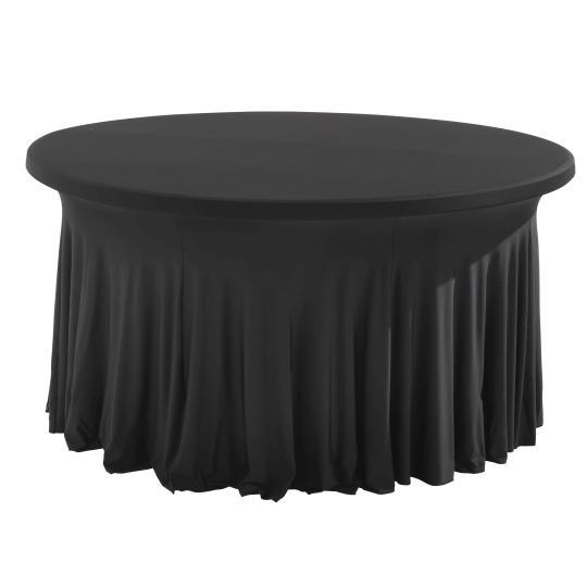 Nappe pour table ronde 180cm élastique noire