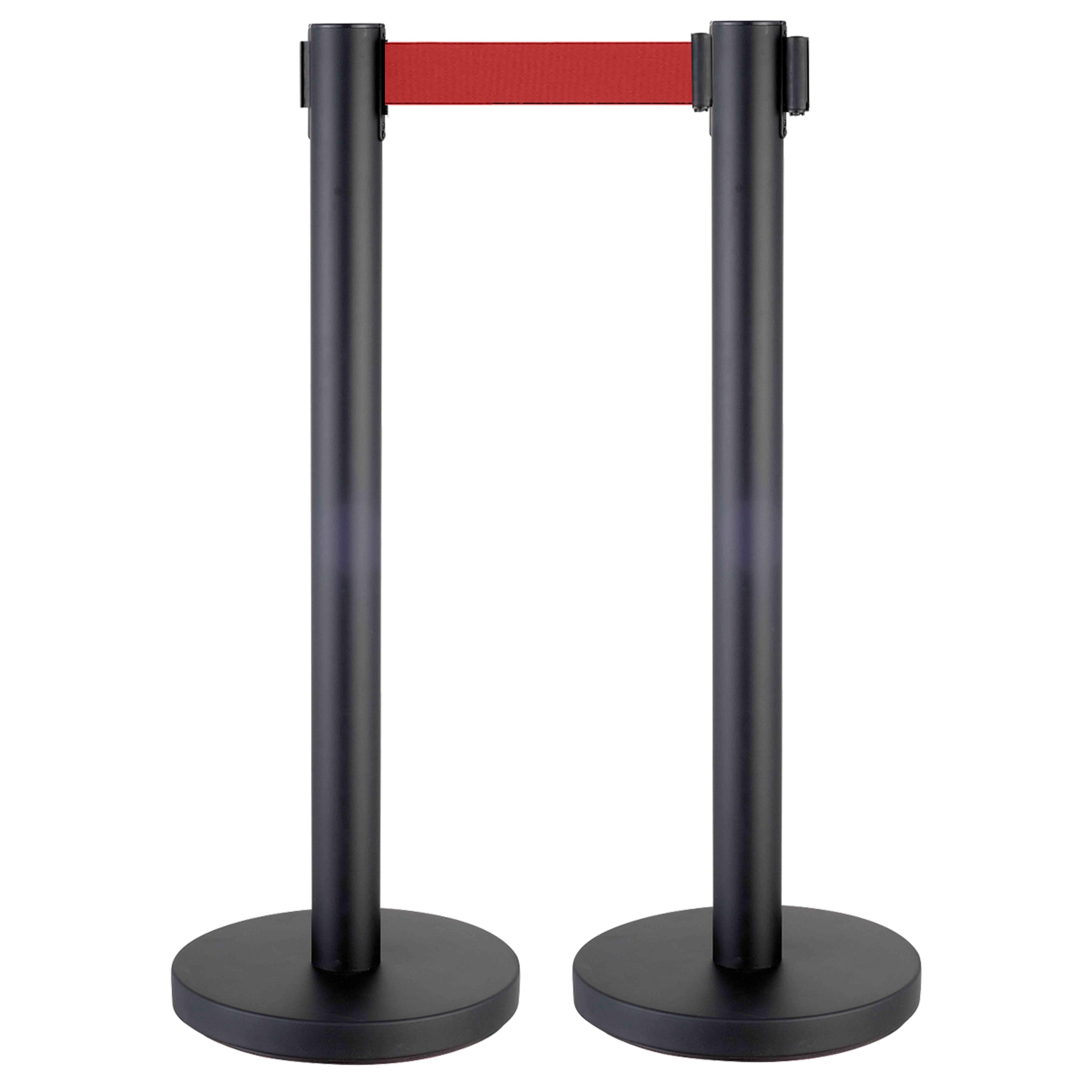 Poteaux de balisage à sangle rétractable rouge