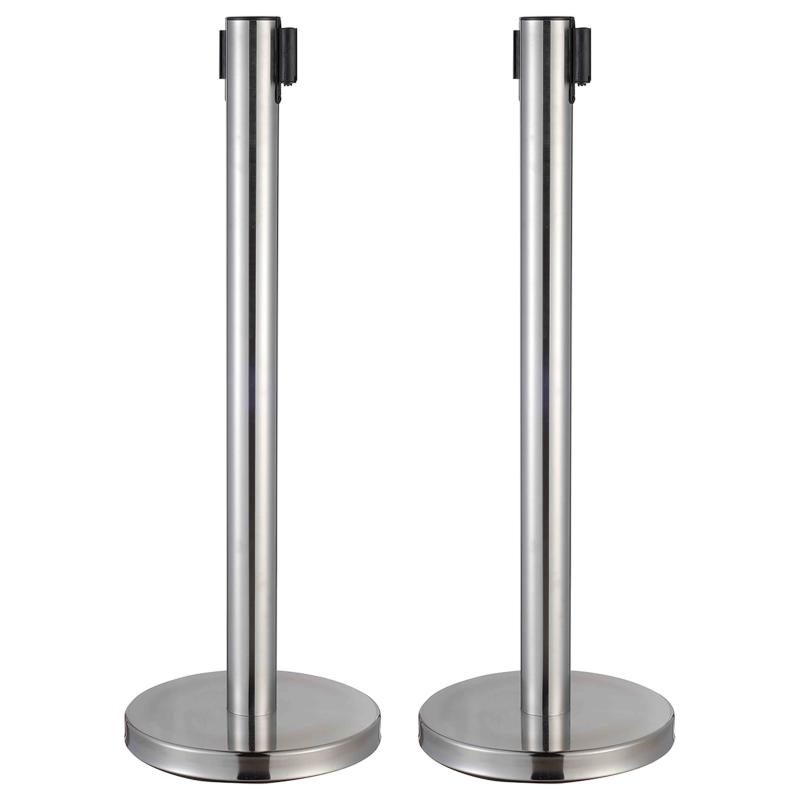 Poteaux de guidage à sangle chromé